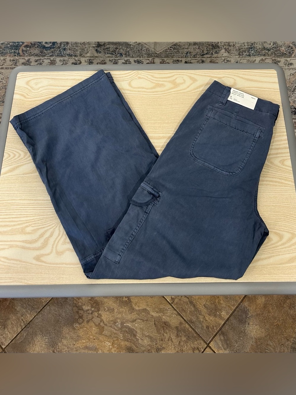 American Eagle Outfitters Dark Navy Wide-Leg Utility Pants